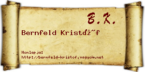 Bernfeld Kristóf névjegykártya